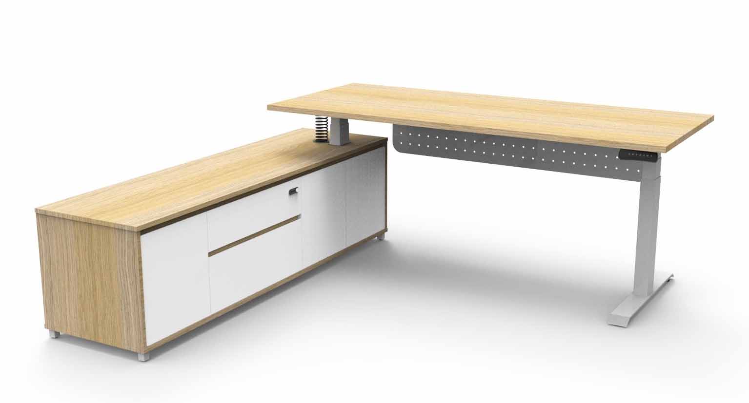 Boost+ Height Adjustable Executive Desk - with Modesty